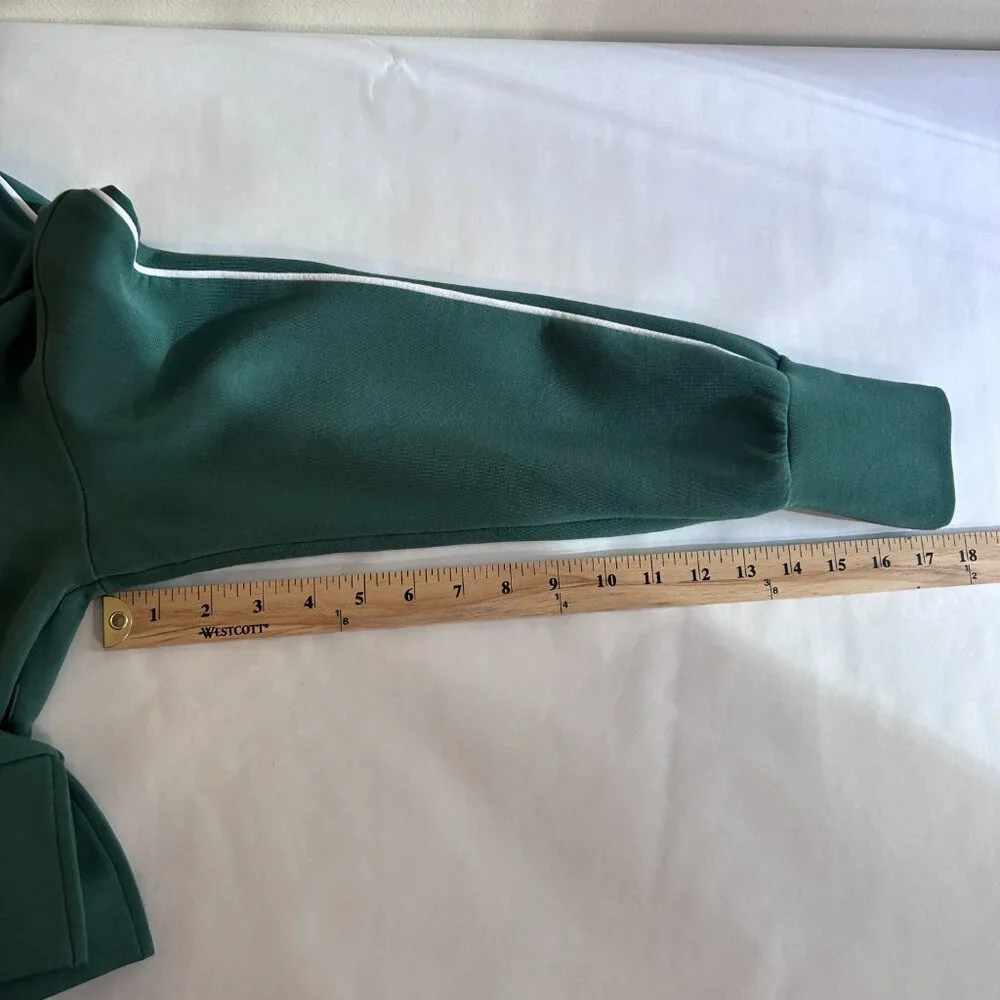 Varley Cropped Quarter-Zip Sweatshirt in Teal Green - Picture 5 of 10